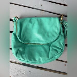 Vintage Anoki Paris Turquoise Leather Crossbody Bag